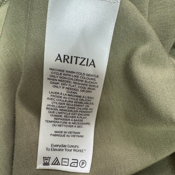 Aritzia Wilfred Lune Olive Green Mini Dress Medium - Picture 6 of 7